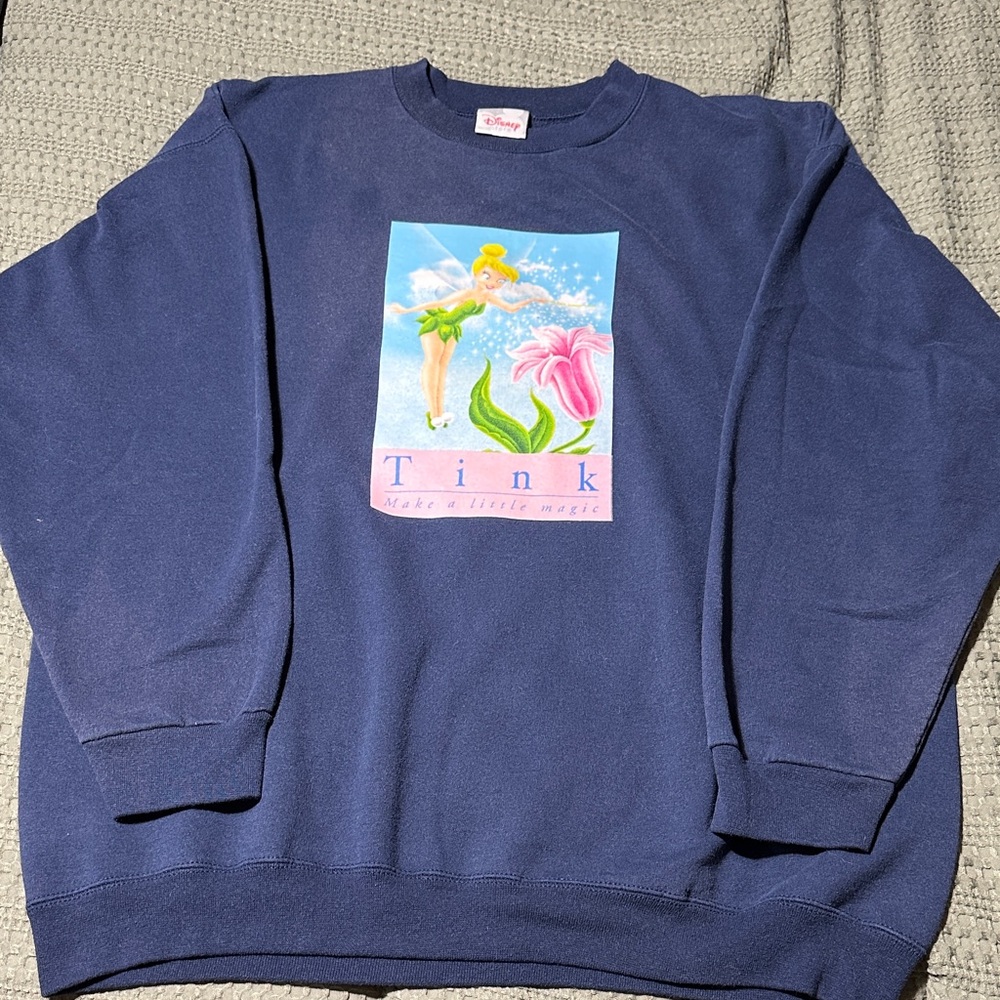 Vintage Disney Navy Blue Tinker Bell Sweater